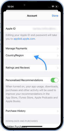 Изменение региона в App Store